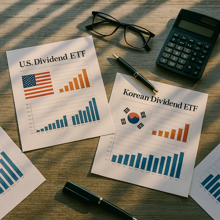 월배당 ETF 포트폴리오 구성 문서를 책상 위에서 검토하는 모습