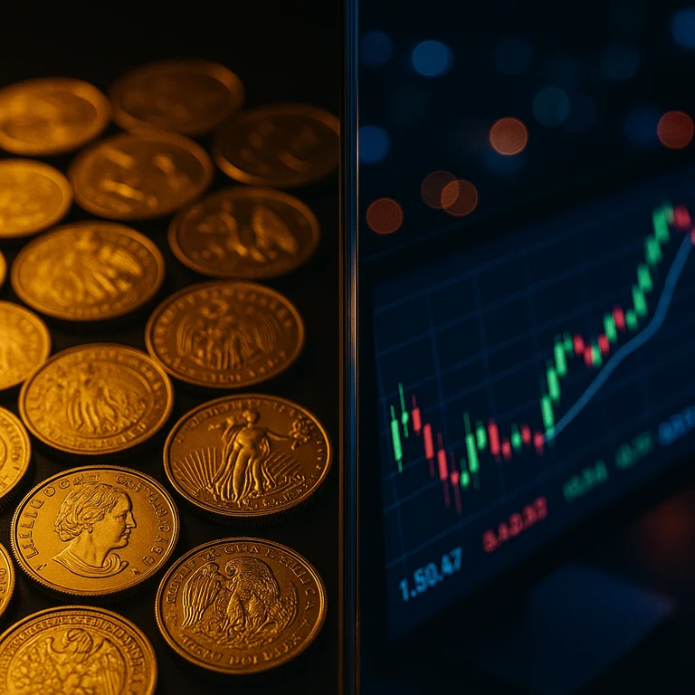 금 현물과 금 선물 시장 비교 화면