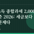 금융소득 종합과세 2,000만원 기준 2026: 세금보다 건보료가 문제다